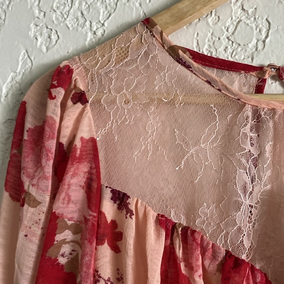 NWT Free People Romantic Combo floral long sleeve blouse size S/M - Picture 6 of 12